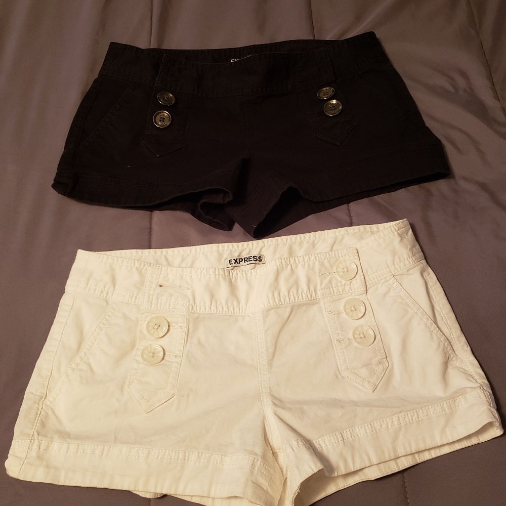 Shorts. Black size 2 . White size 4.